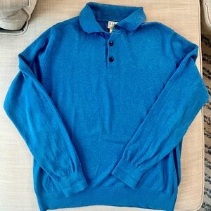 L.L. Bean Wicked Soft Cotton Cashmere Polo Sweater - M